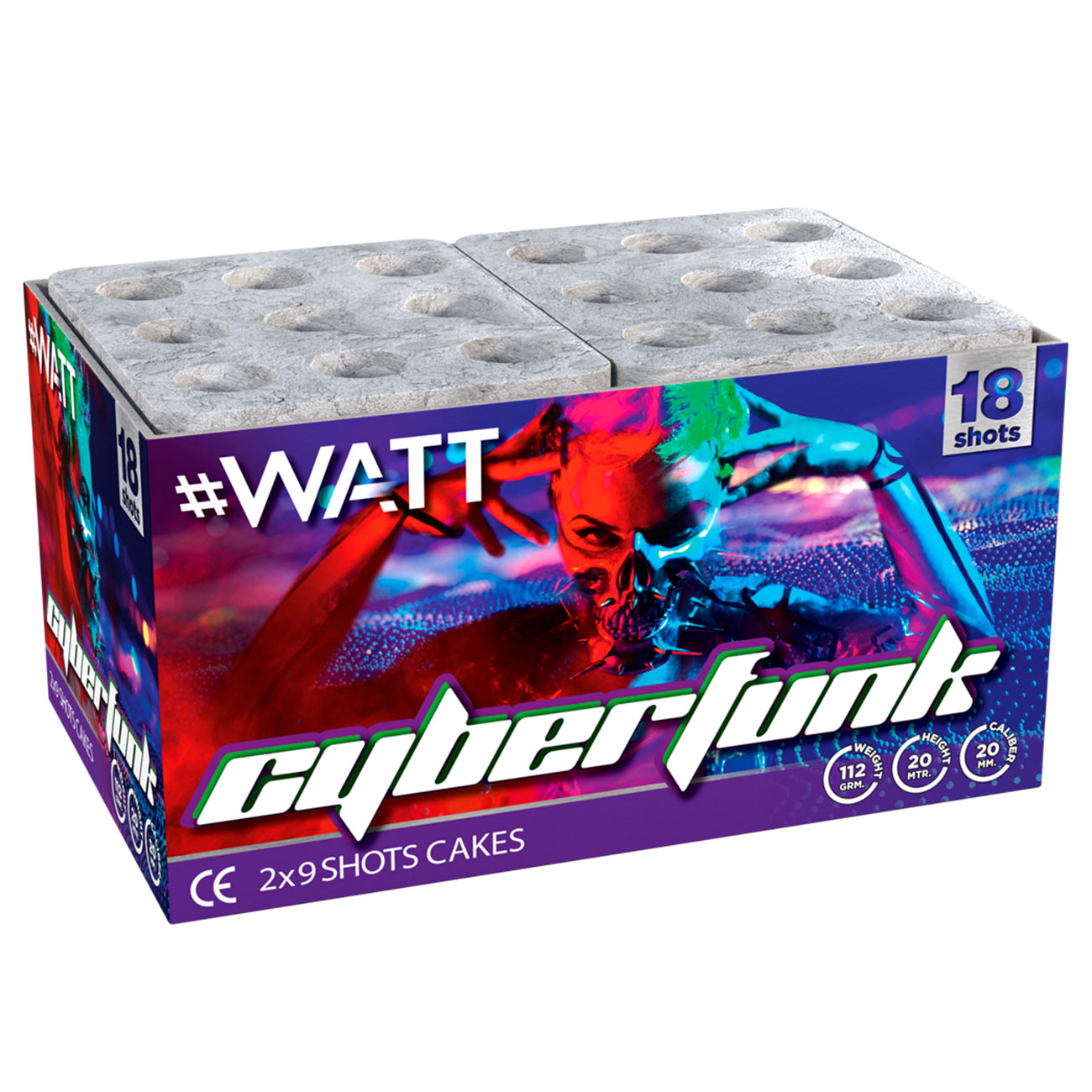Lesli Feuerwerkbatterie Cyberfunk 2 x 9 Schuss Silvesterfeuerwerk in