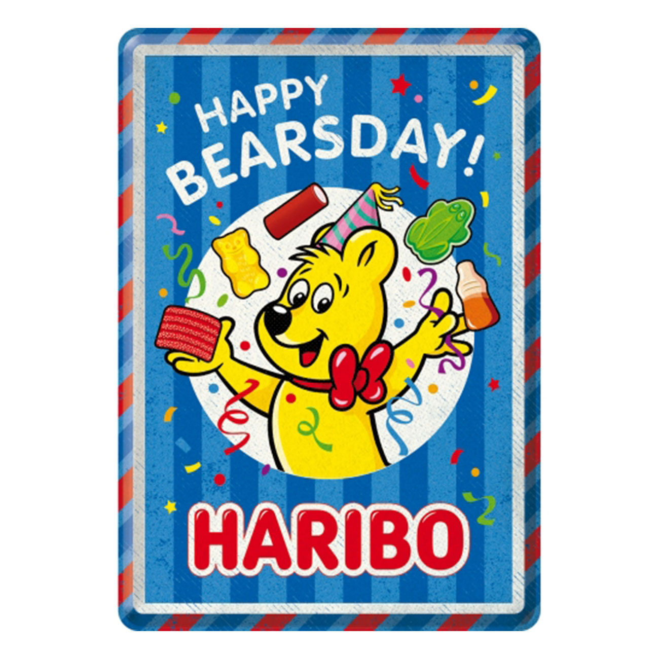 Blechpostkarte Haribo Happy Bearsday