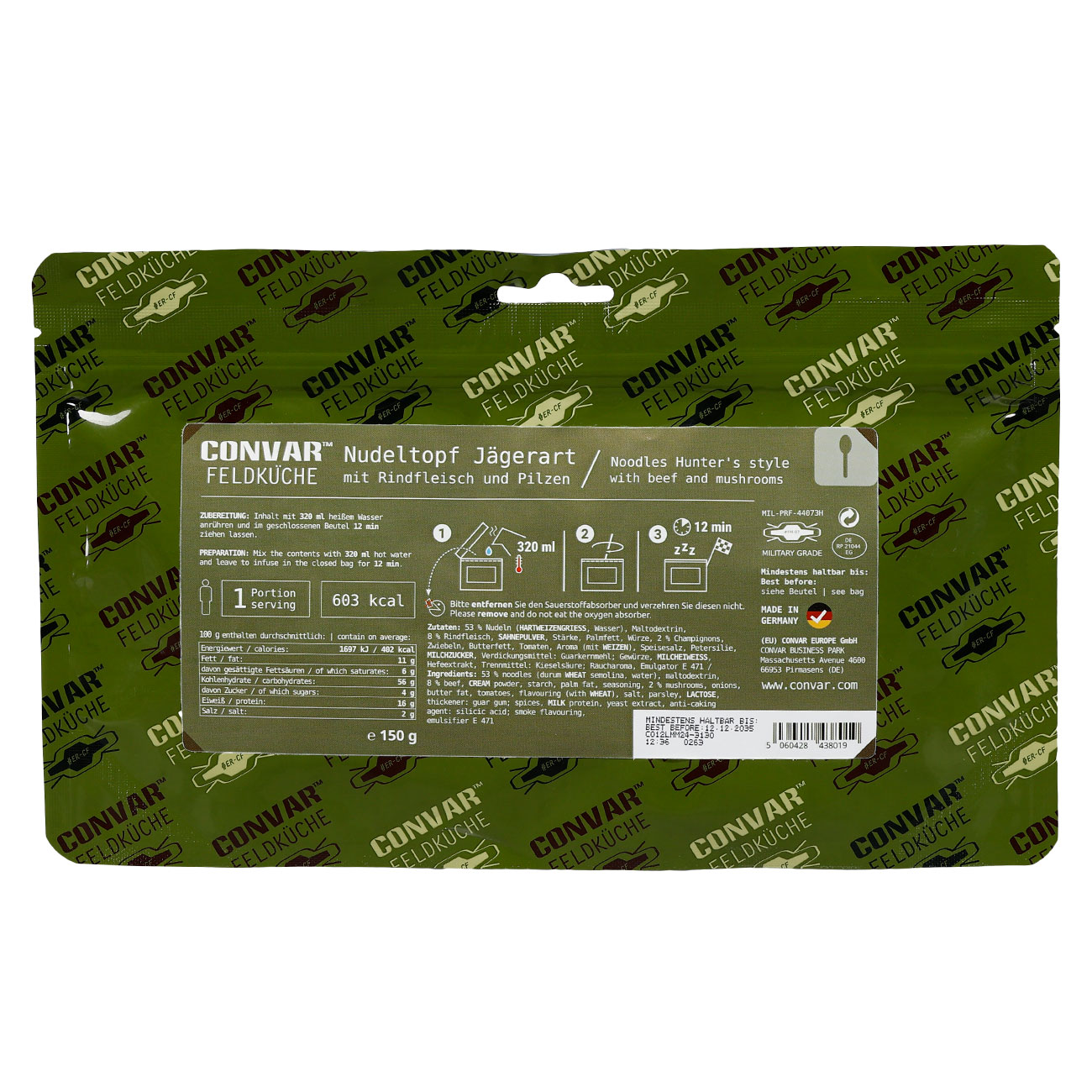 Convar Feldkche Nudeltopf Jgerart 150 g Beutel