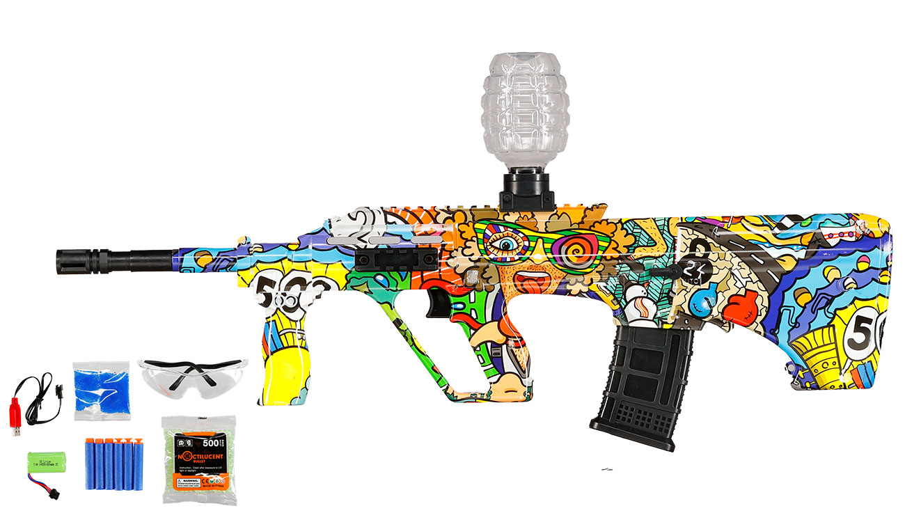 Asgard Actionblaster SW20B elektrisch fr Schaumstoff-Pfeile, Gel- und Airsoftmunition inkl. Akku, Munition & Schutzbrille