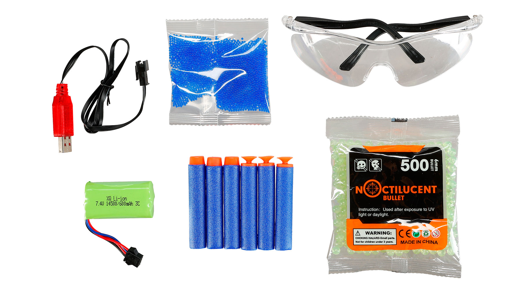 Asgard Actionblaster MP40 elektrisch fr Schaumstoff-Pfeile, Gel- und Airsoftmunition inkl. Akku, Munition, Schutzbrille & T Bild 11