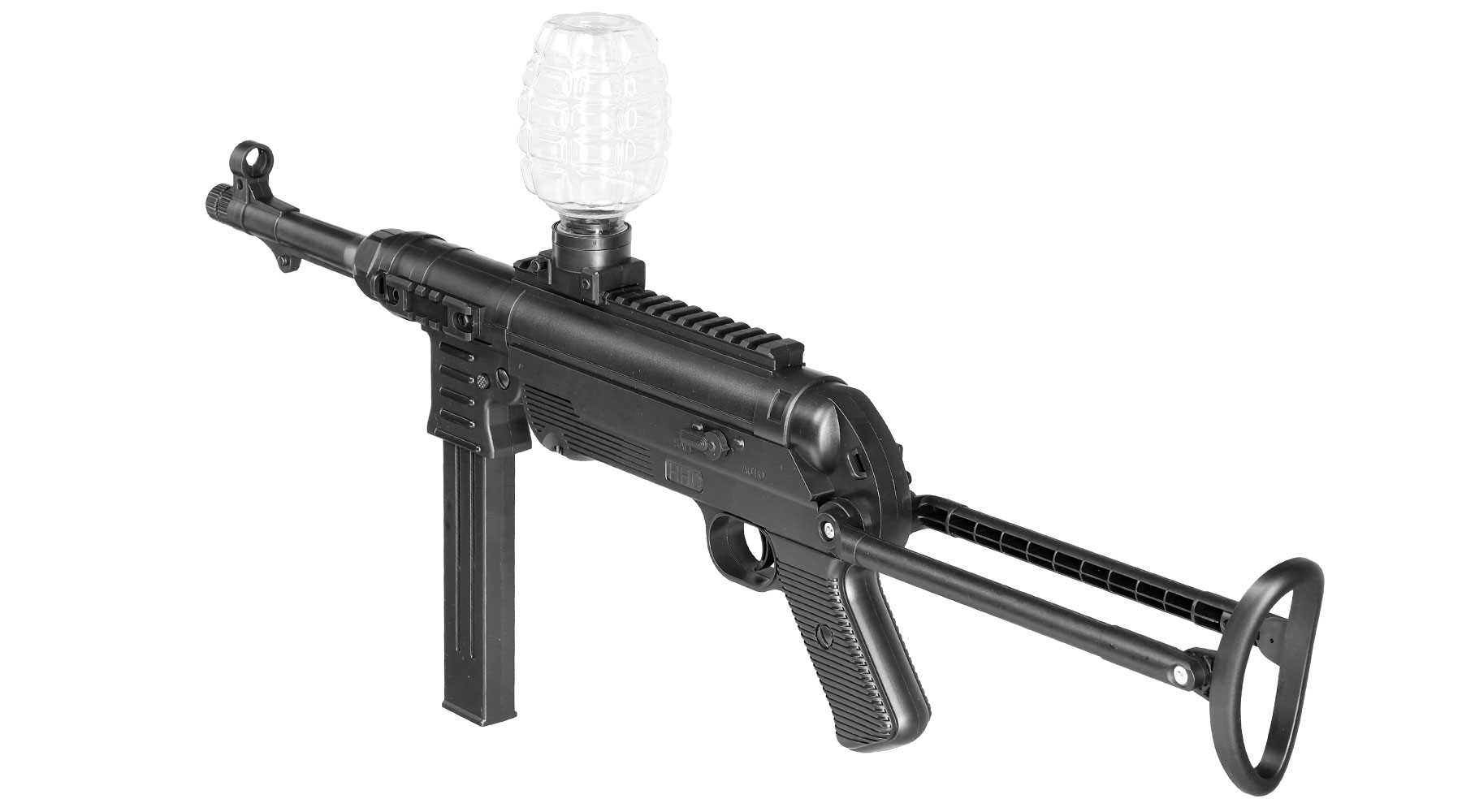 Asgard Actionblaster MP40 elektrisch fr Schaumstoff-Pfeile, Gel- und Airsoftmunition inkl. Akku, Munition, Schutzbrille & T Bild 3