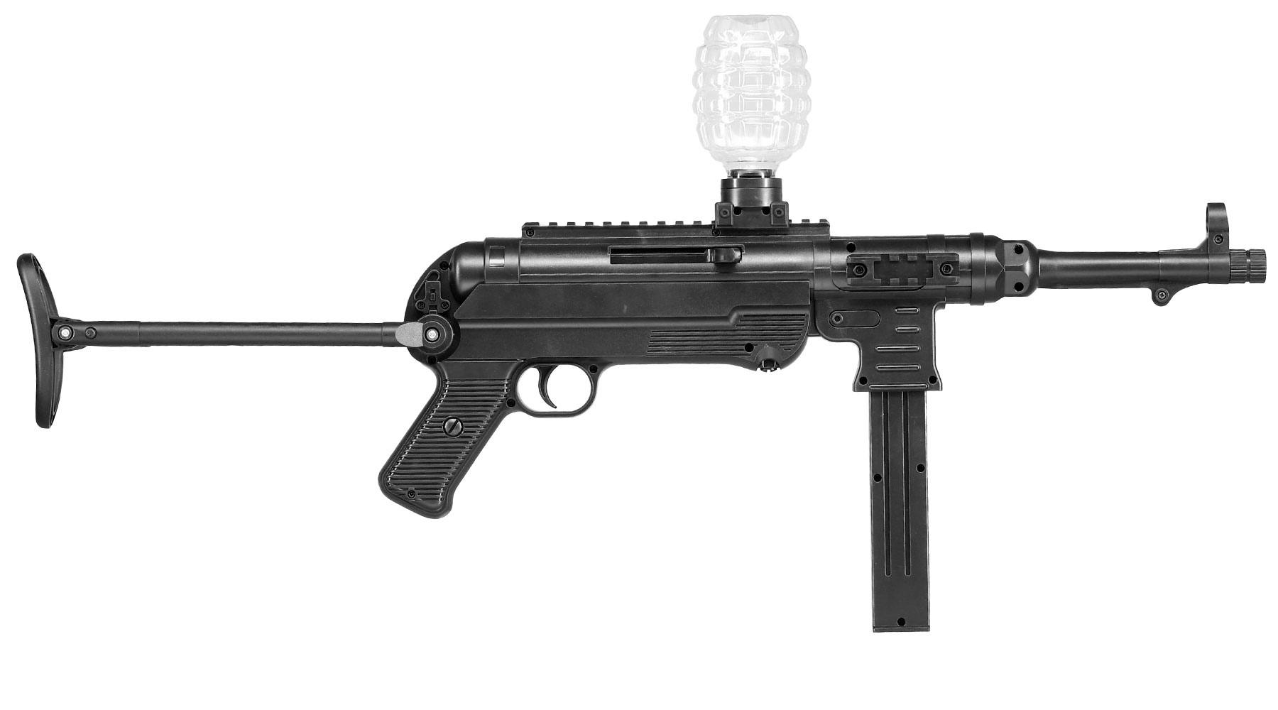 Asgard Actionblaster MP40 elektrisch fr Schaumstoff-Pfeile, Gel- und Airsoftmunition inkl. Akku, Munition, Schutzbrille & T Bild 5