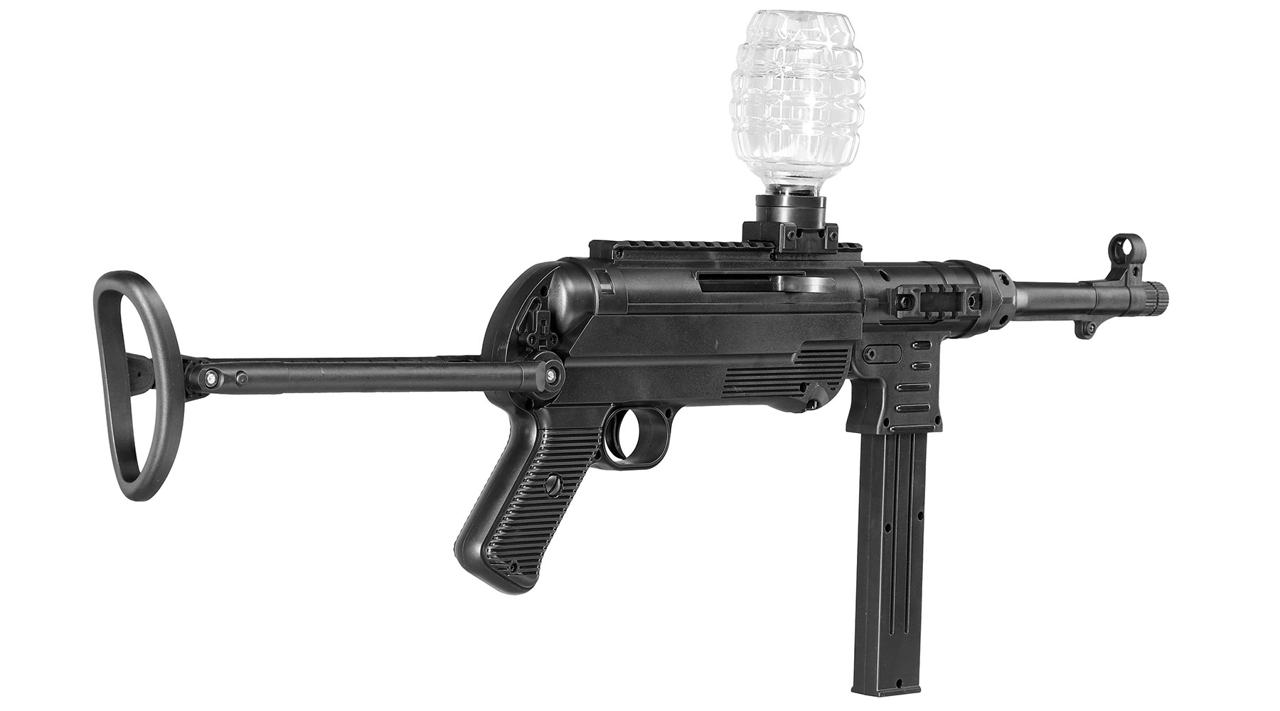 Asgard Actionblaster MP40 elektrisch fr Schaumstoff-Pfeile, Gel- und Airsoftmunition inkl. Akku, Munition, Schutzbrille & T Bild 6