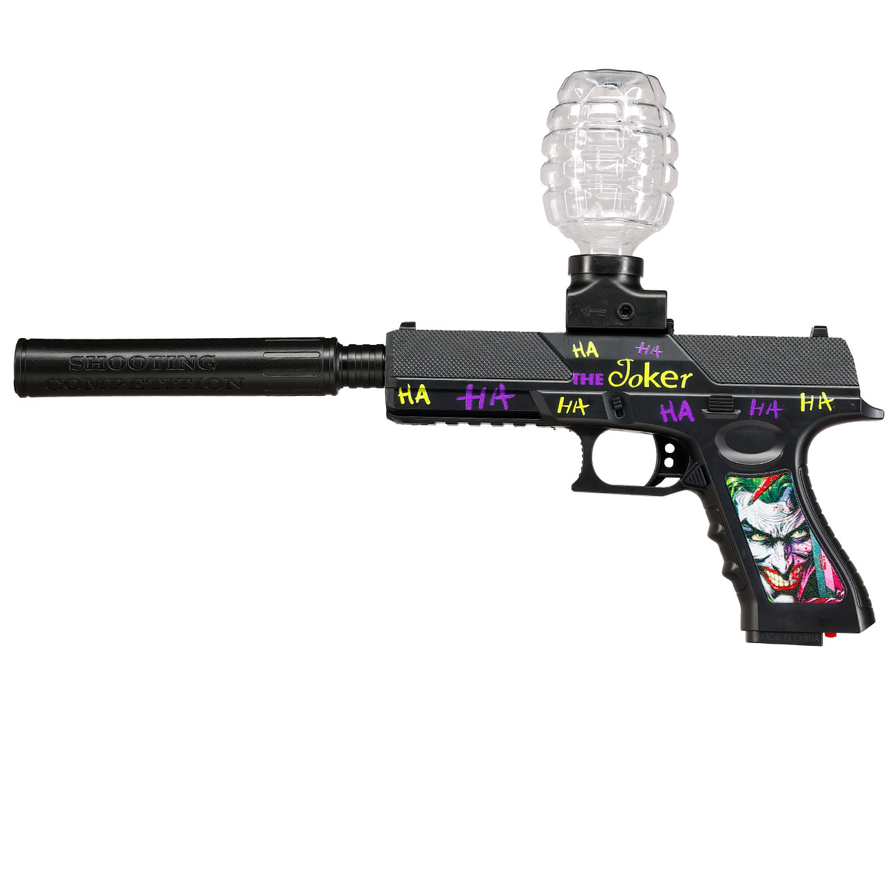 Gelpistole Actionblaster Joker elektrisch inkl. Akku, Schalldmpfer & Gelkugeln schwarz