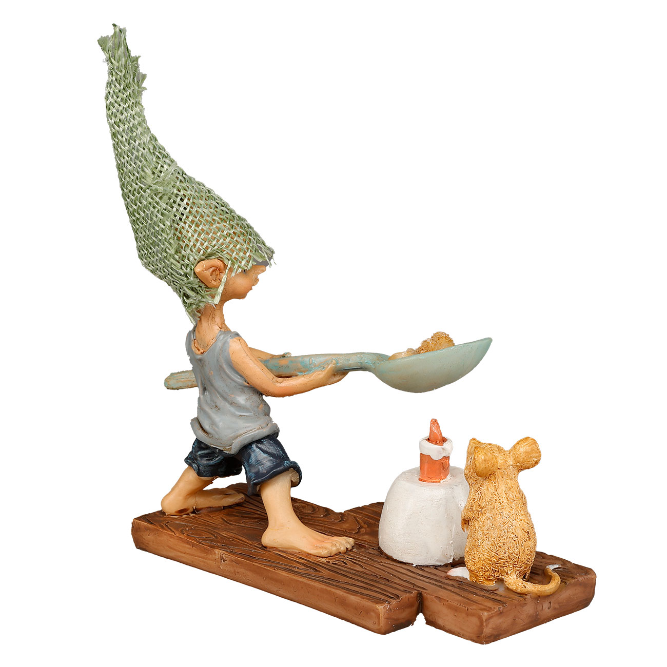 Dekofiguren Pixie Kobold und Maus machen Popcorn 11 x 12,5 cm Bild 2