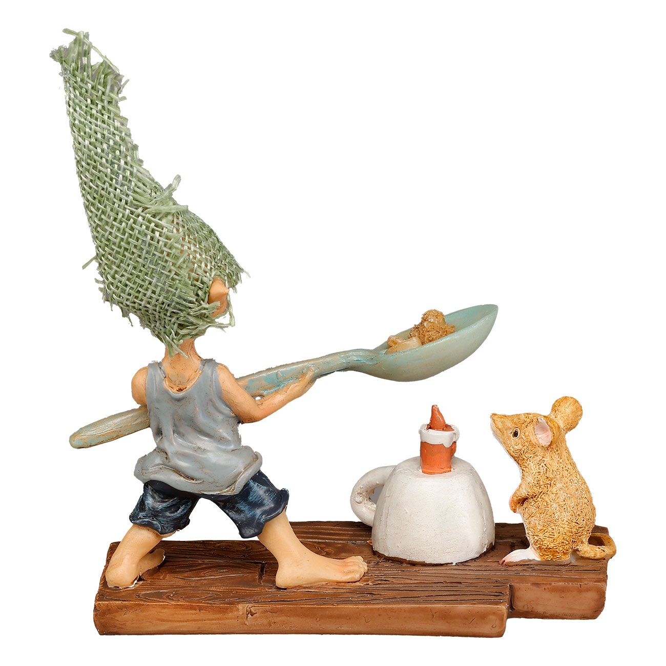 Dekofiguren Pixie Kobold und Maus machen Popcorn 11 x 12,5 cm Bild 3