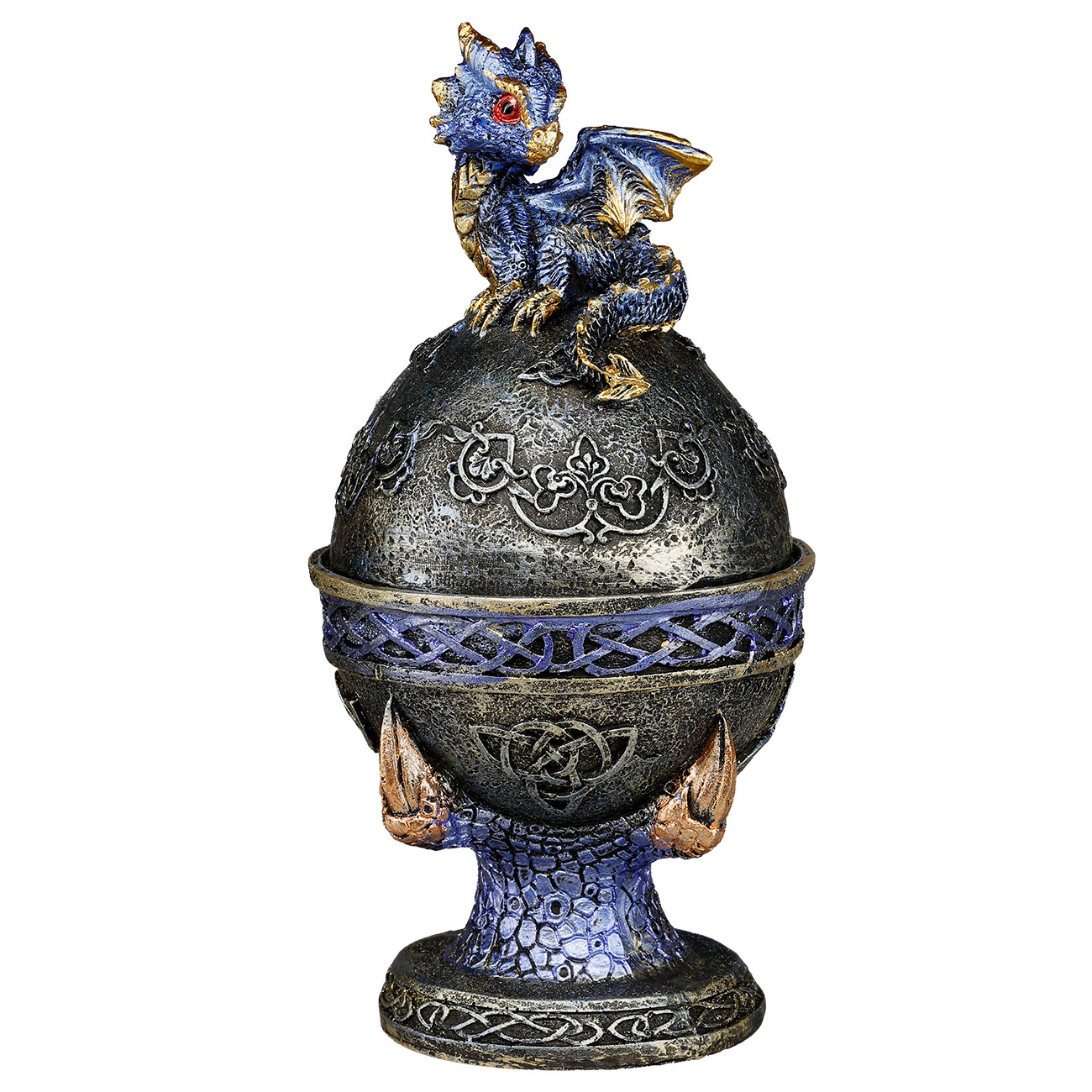 Dekofigur Drachen-Schatulle blau & lila 2er Set 8,4 x 18,4 cm Bild 3