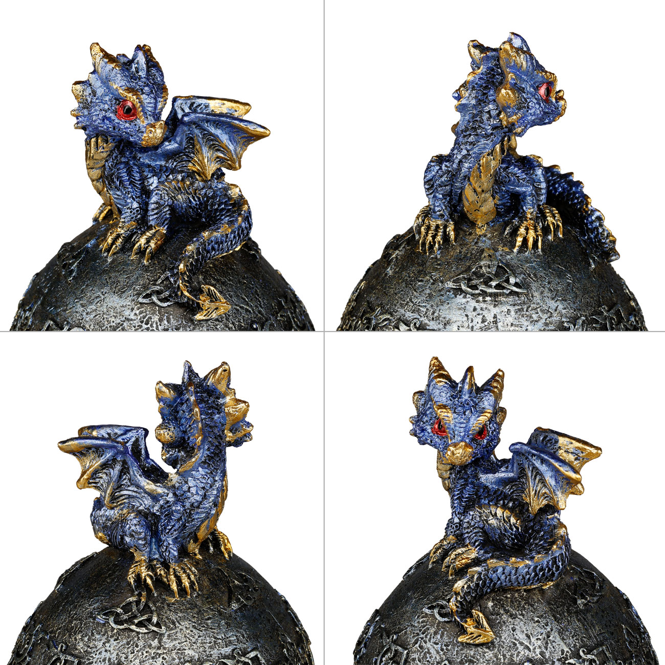 Dekofigur Drachen-Schatulle blau & lila 2er Set 8,4 x 18,4 cm Bild 5