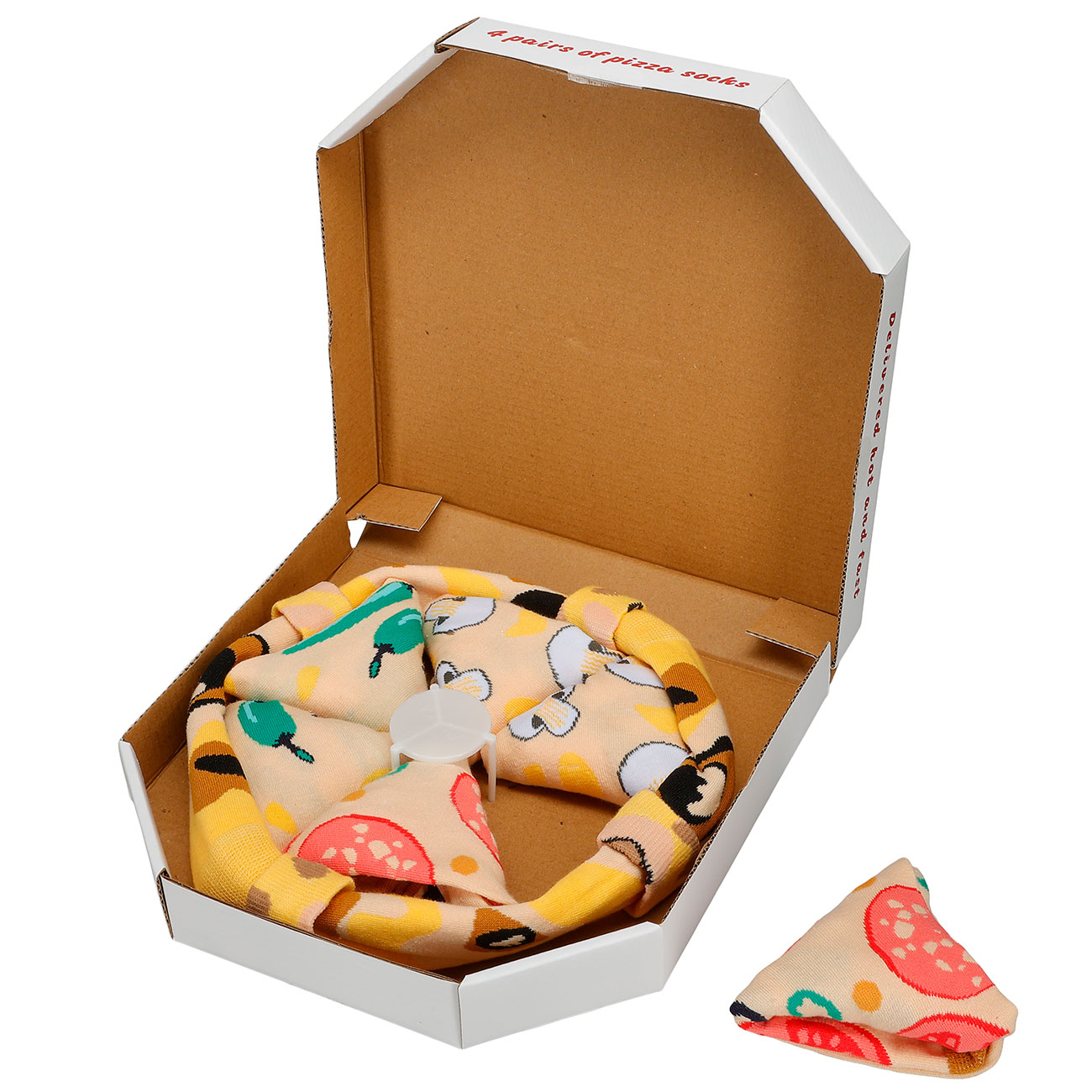 Pizza Socken 4Paar in einer Pizza Box Gr. 41-45 Bild 2