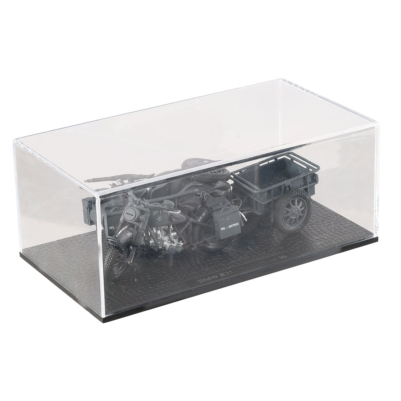 Techno 1:24 BMW R75 Gespann mit Anhänger und Panzerfaust 30 grau