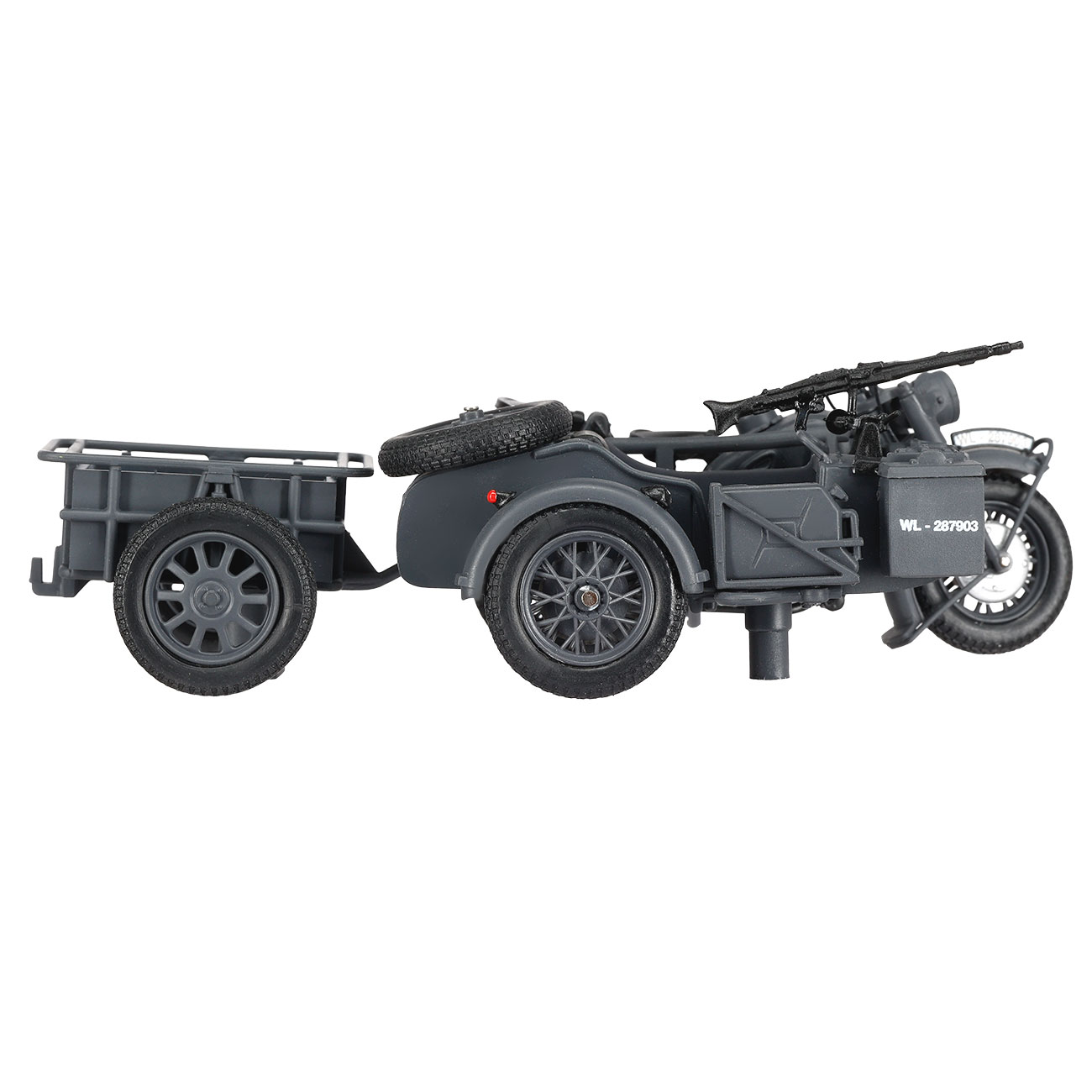 Techno 1:24 BMW R75 Gespann mit Anhänger und Panzerfaust 30 grau Bild 8