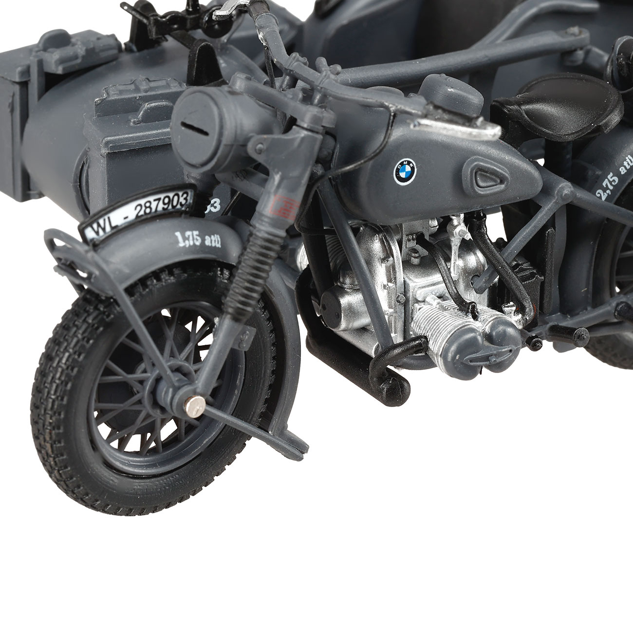 Techno 1:24 BMW R75 Gespann mit Anhänger und Panzerfaust 30 grau Bild 9