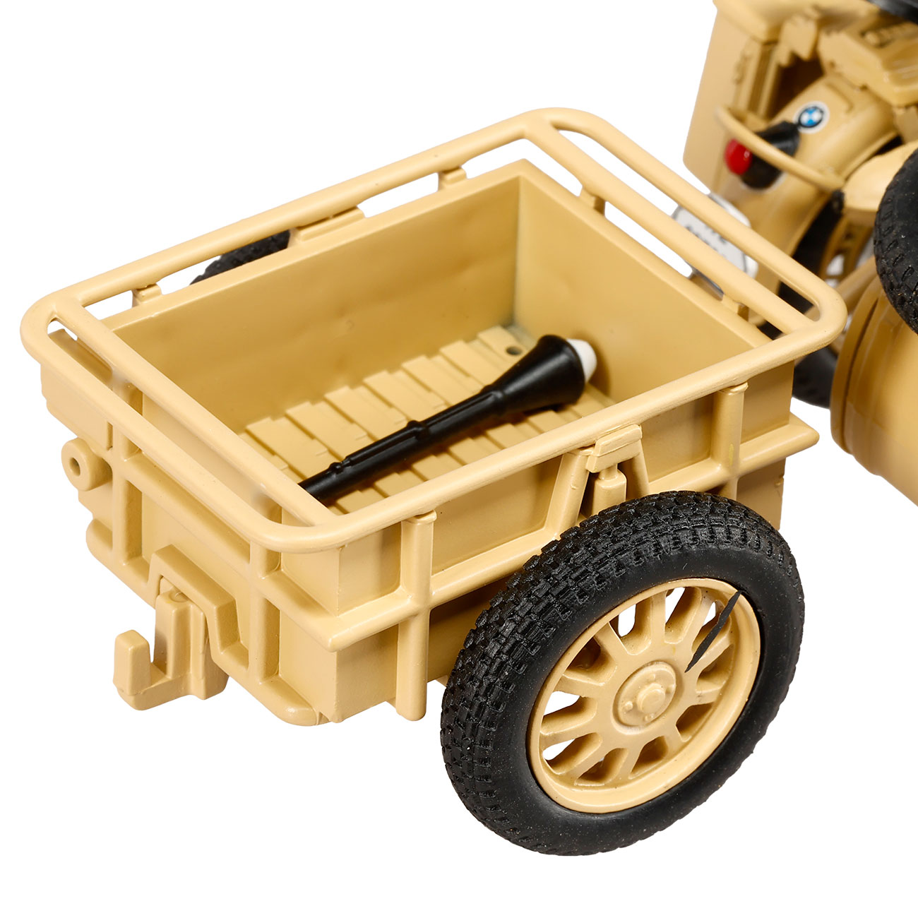 Techno 1:24 BMW R75 Gespann mit Anhänger und Panzerfaust 30 sandfarben Bild 11
