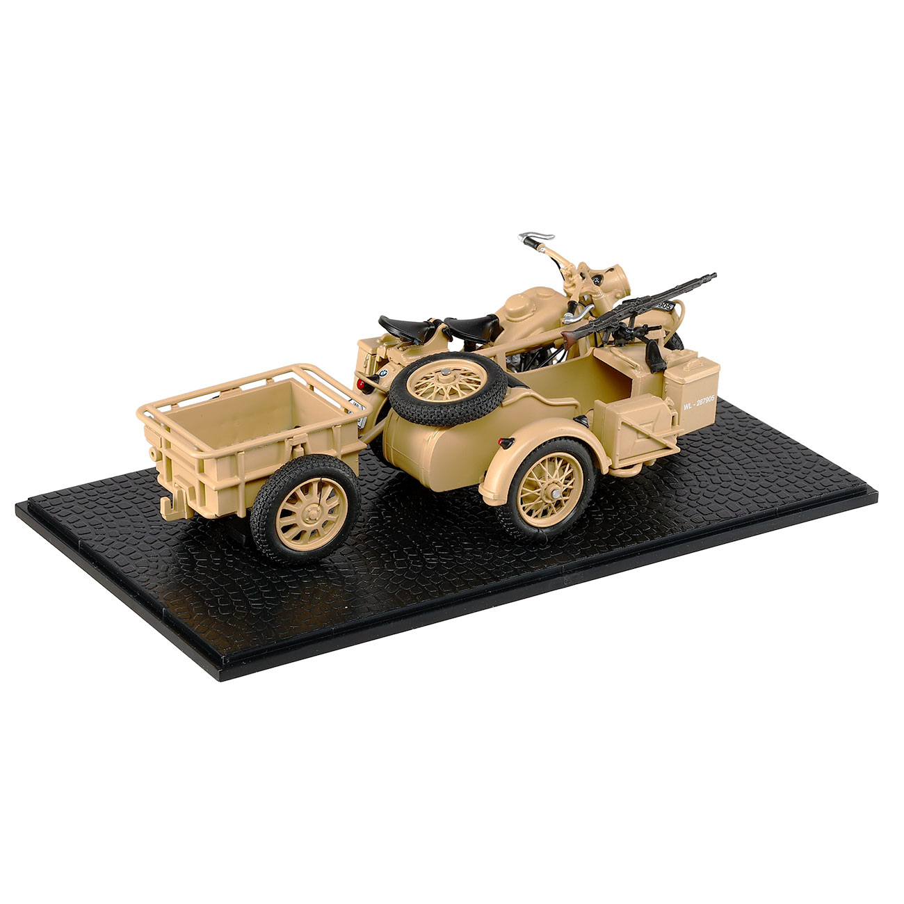 Techno 1:24 BMW R75 Gespann mit Anhänger und Panzerfaust 30 sandfarben Bild 2