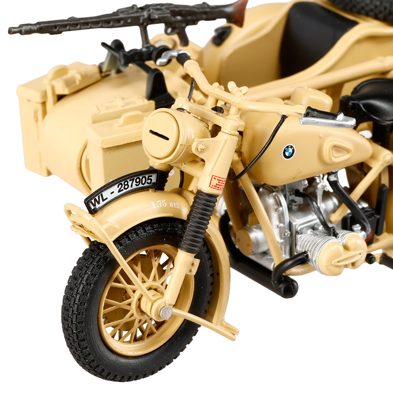 Techno 1:24 BMW R75 Gespann mit Anhänger und Panzerfaust 30 sandfarben Bild 9