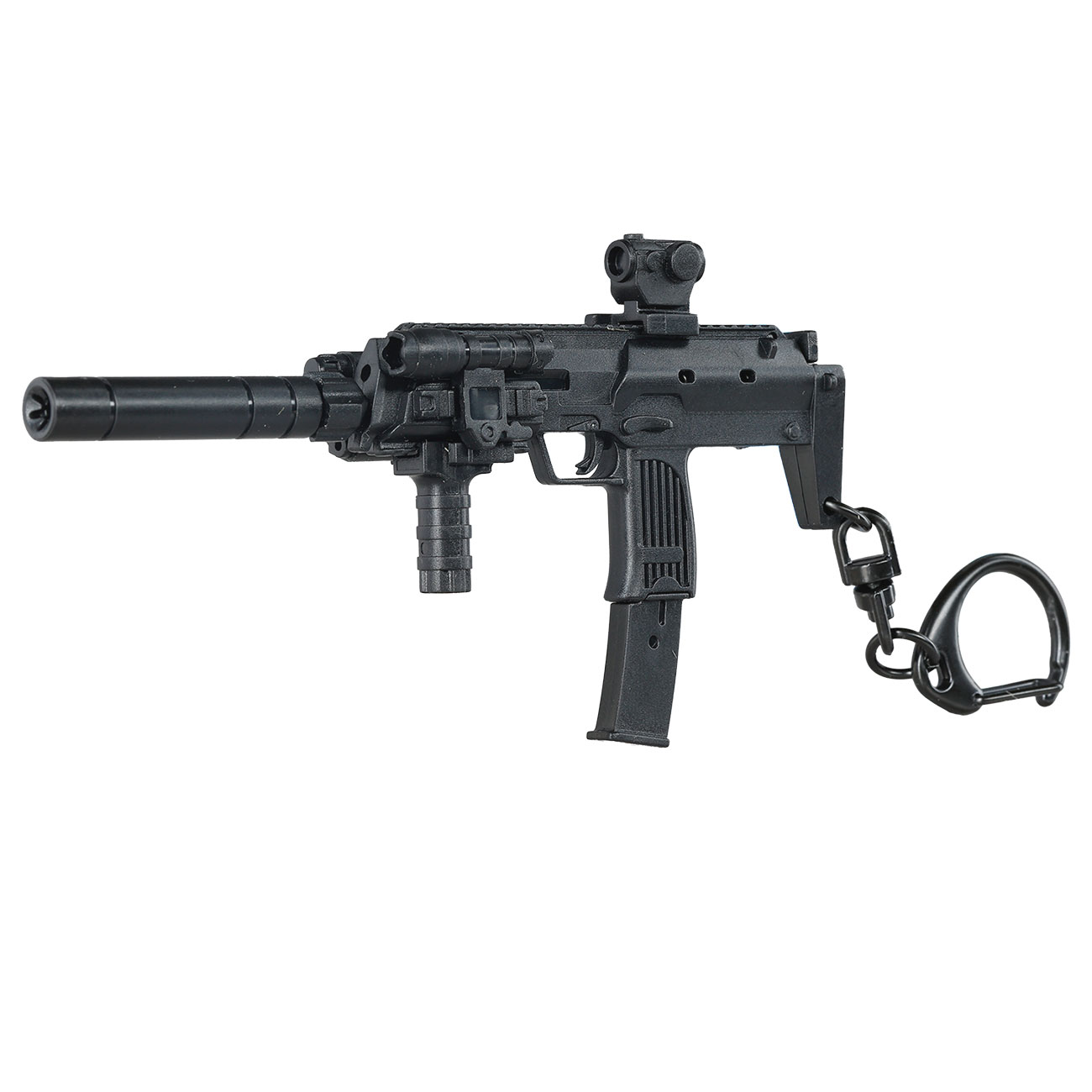 WoSport Schlüsselanhänger MP7A2 Maschinenpistole 1:6 Miniaturmodell schwarz