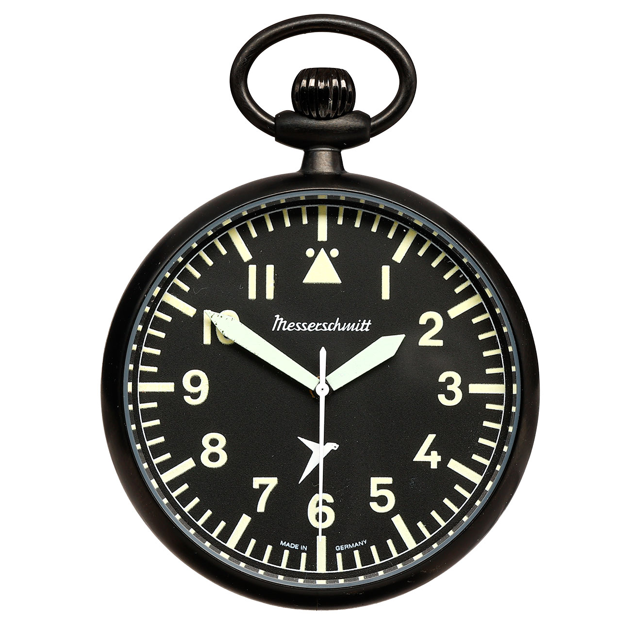 Aristo Messerschmitt ME-TAU-4 Taschenuhr im Fliegeruhren Stil mit Edelstahl Kette