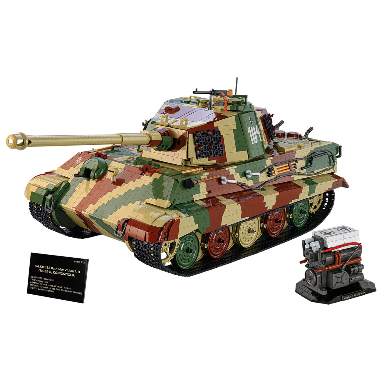 Cobi Historical Collection Bausatz 1:12 Panzer Tiger II Knigstiger 11170 Teile 2808
