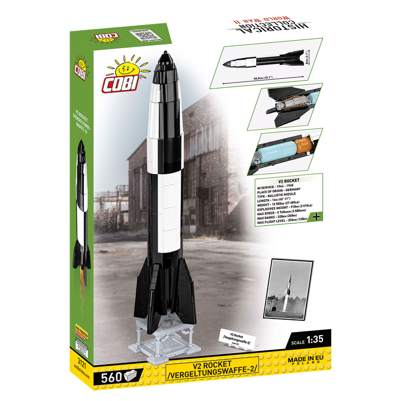 Cobi Historical Collection Bausatz V2 Rocket / Vergeltungswaffe-2 560 Teile 3121 Bild 3