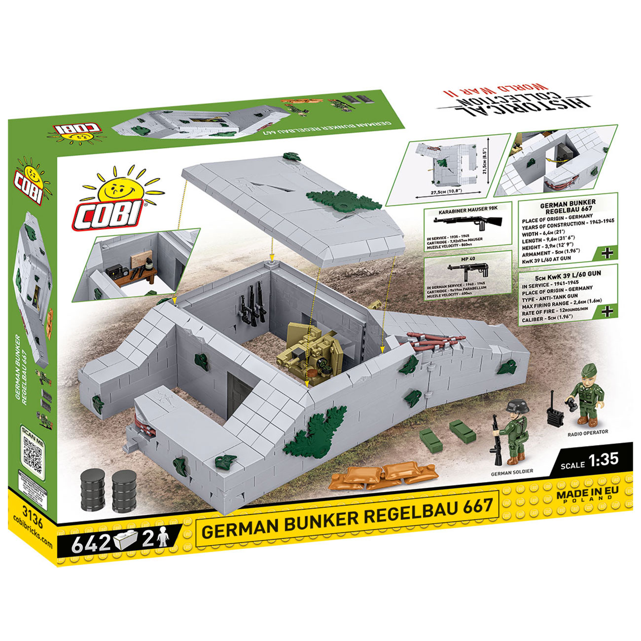 Cobi Historical Collection Bausatz German Bunker Regelbau 667 642 Teile 3136 Bild 3