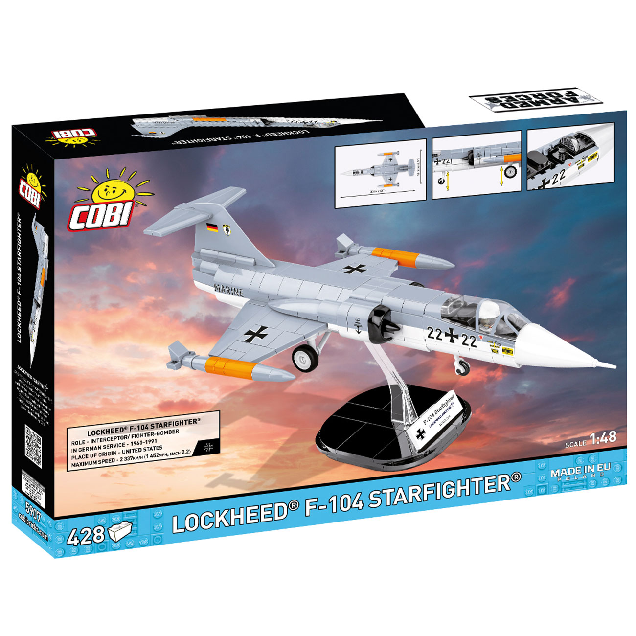 Cobi Armed Forces Bausatz Flugzeug Lockheed F-104 Starfighter 428 Teile 5907 Bild 2
