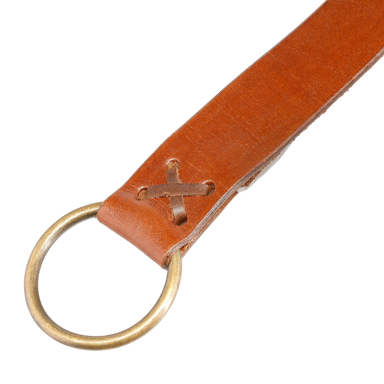 Mittelalter-Ledergrtel braun mit Messingring, ca. 190 cm Bild 3