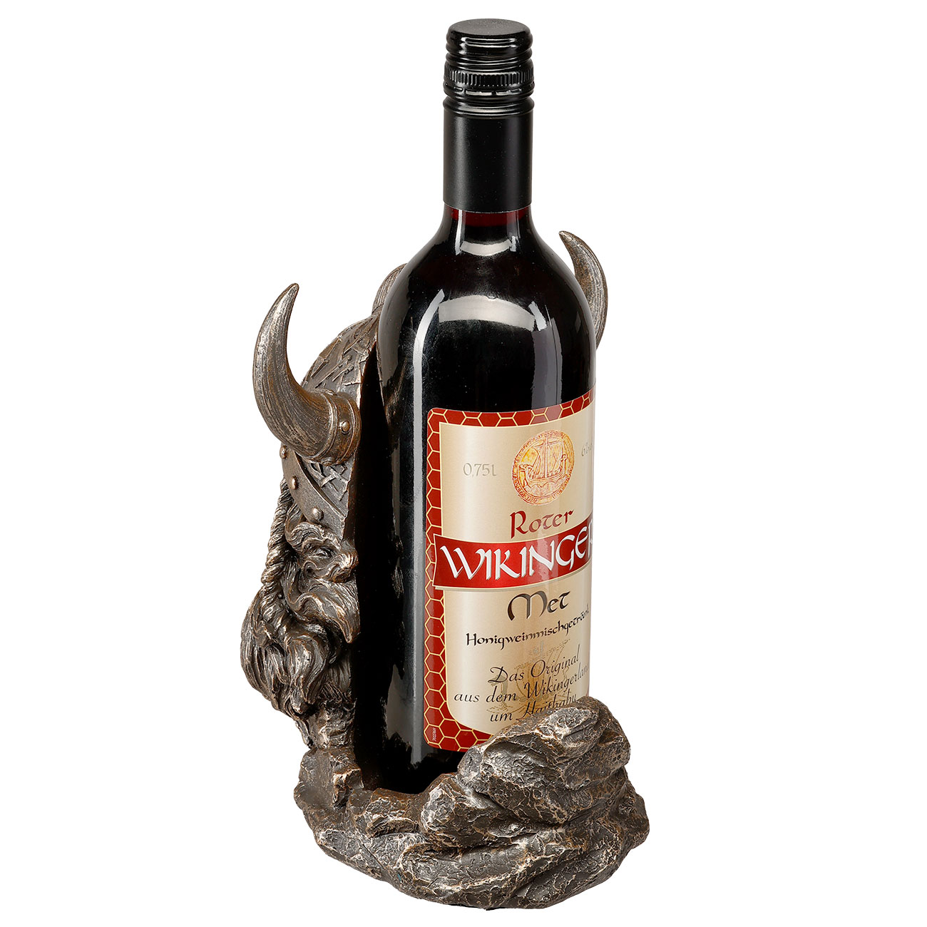 Flaschenhalterung Wikingerkopf fr Honigwein oder andere Lieblingsgetrnke. Origineller Flaschenhalter fr Flaschen bis zu 0,75  Bild 5