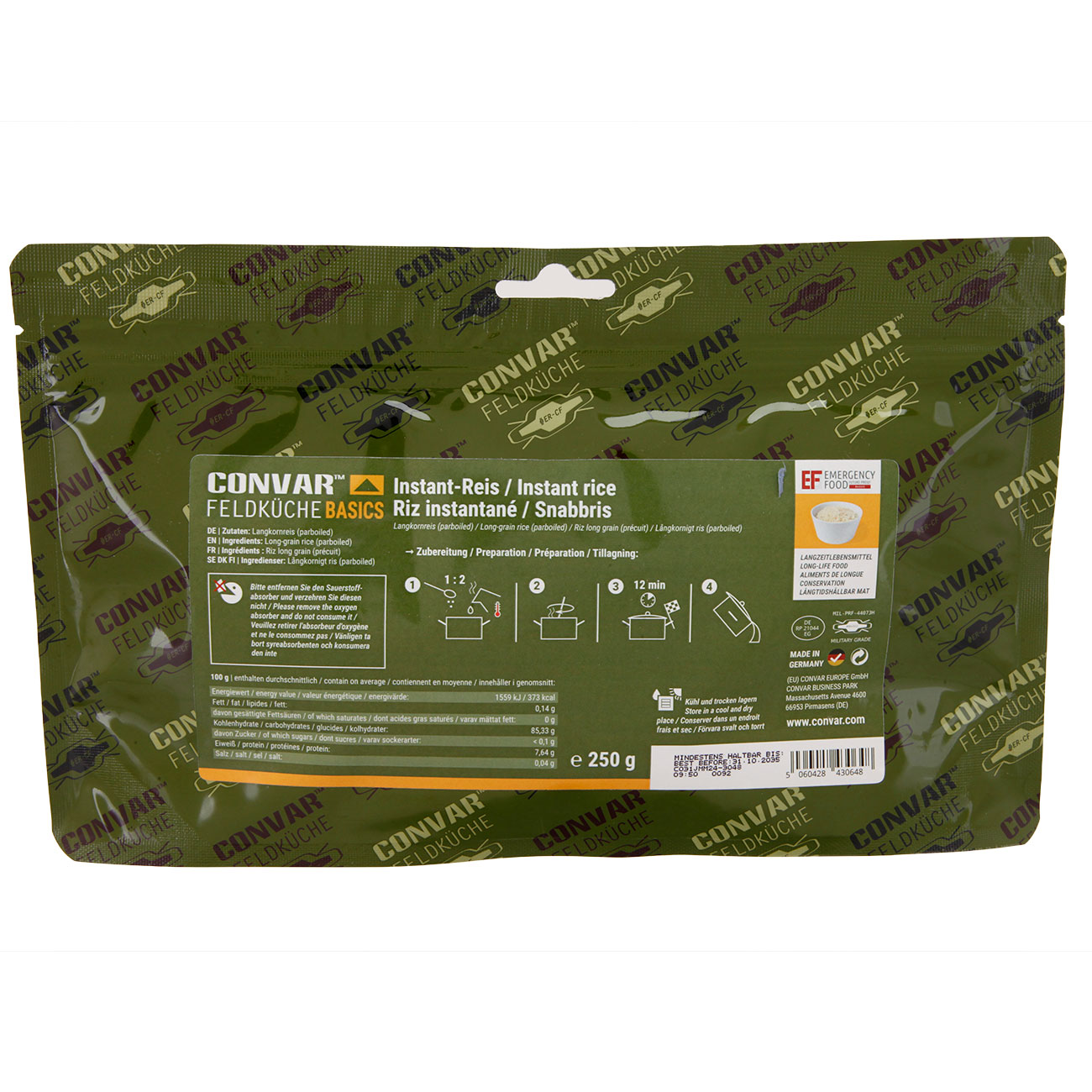 Convar Feldk�che Basics Instant-Reis 250 g Beutel