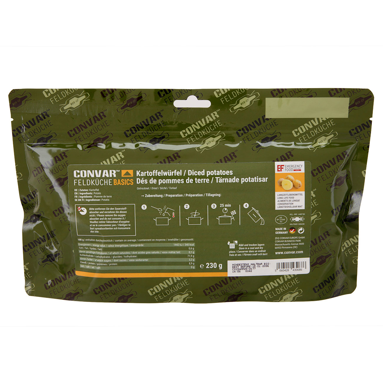 Convar Feldk�che Basics Kartoffelw�rfel 230 g Beutel