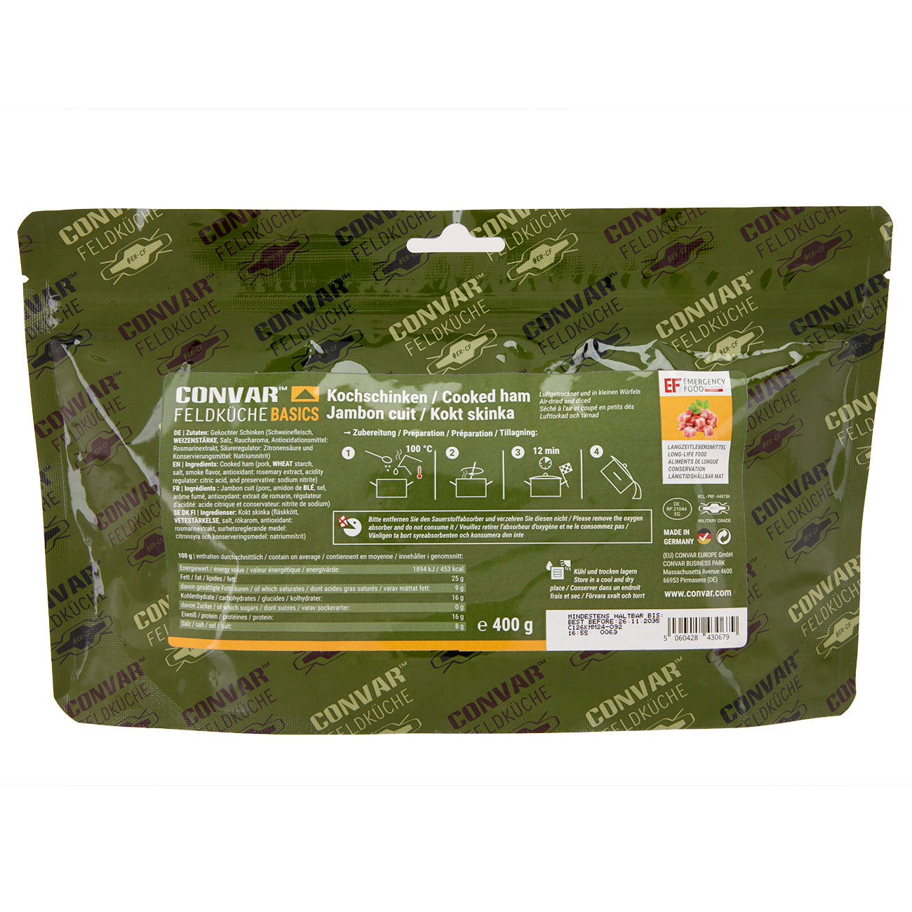 Convar Feldk�che Basics Kochschinken 400 g Beutel