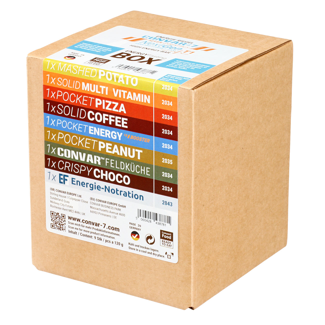 Convar-7 NextGen High Energy Bar Tasting Box 2 Testbox 9 Riegel Langzeitlebensmittel
