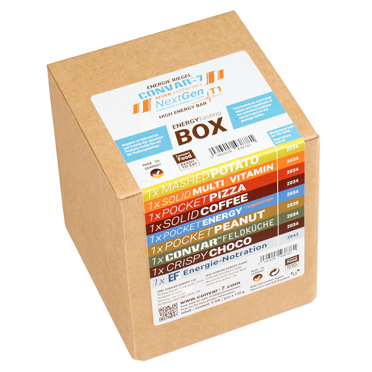 Convar-7 NextGen High Energy Bar Tasting Box 2 Testbox 9 Riegel Langzeitlebensmittel Bild 1