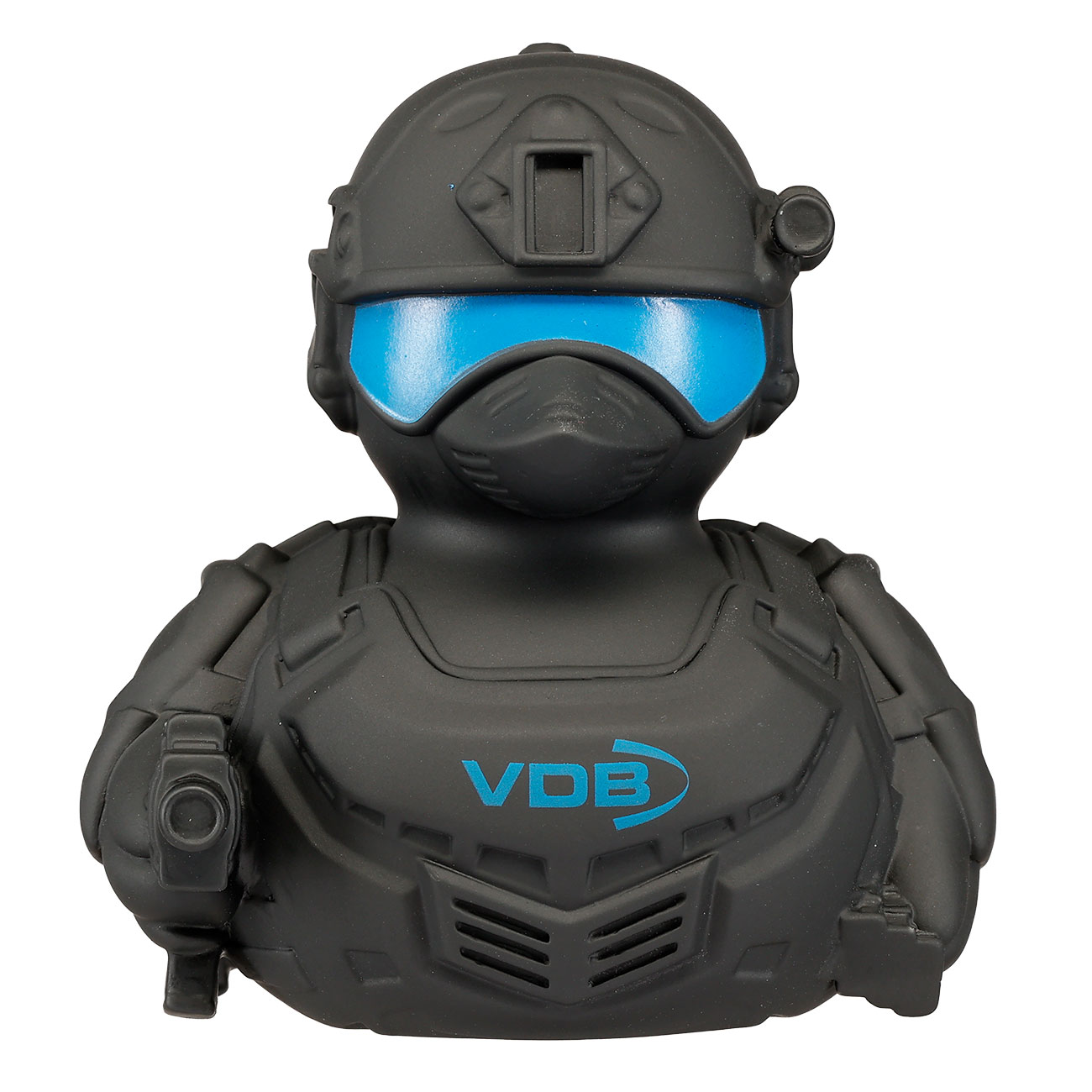 SEK Badeente Tom Tactical - Schwarze Quietscheente im SEK-Look mit VDB-Logo