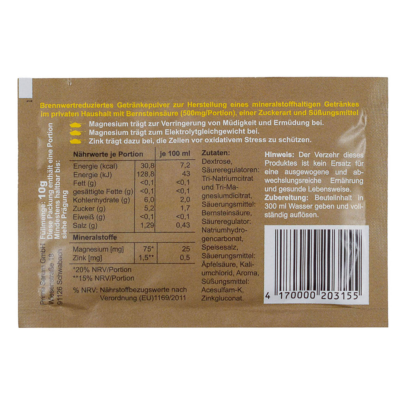 Getr�nkepulver Granatenbrause Elektrolytgetr�nk mit Zitronen-Limettengeschmack 10 g Pulver Bild 1