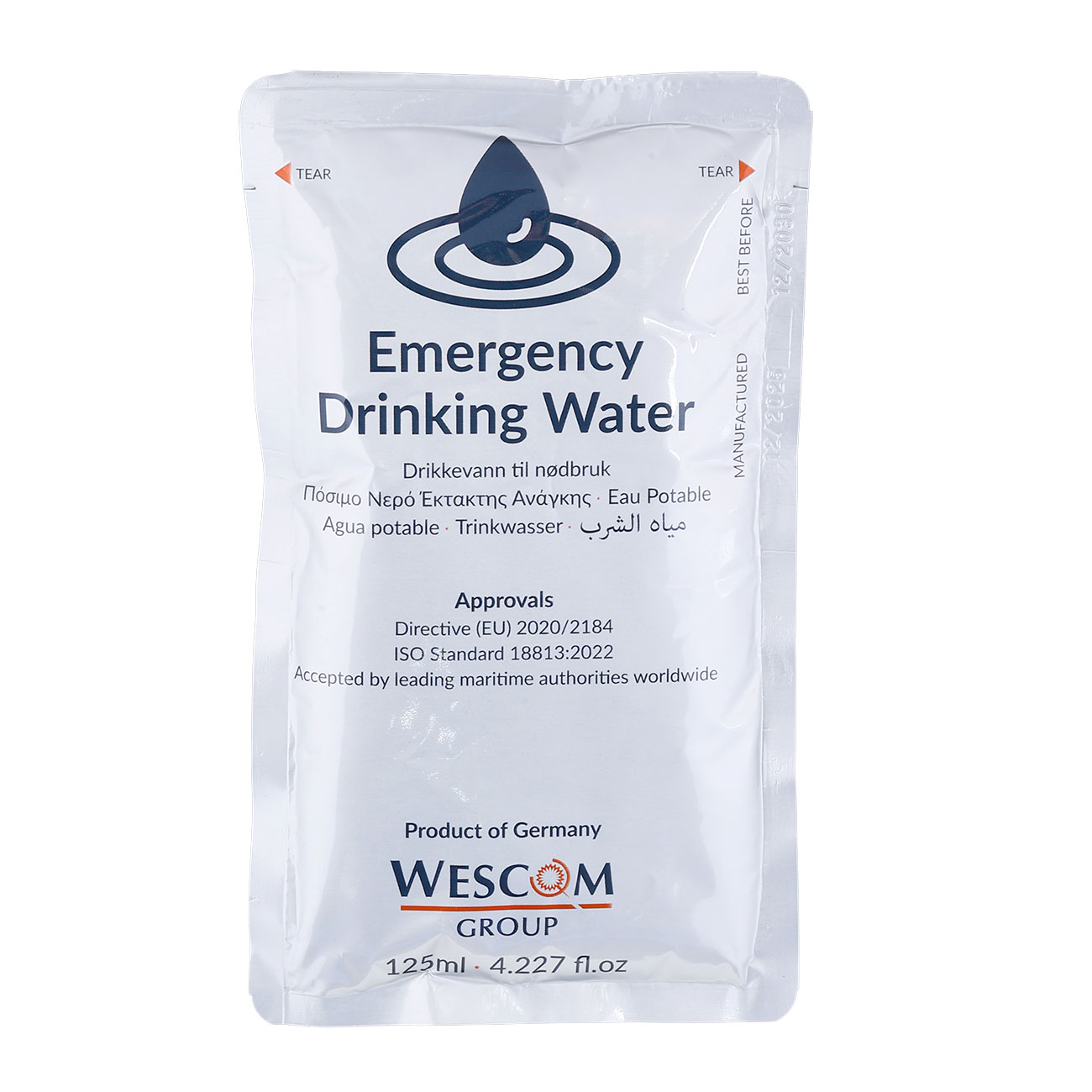 PainsWessex Notfall-Trinkwasser 4 x 125 ml Beutel (500 ml)