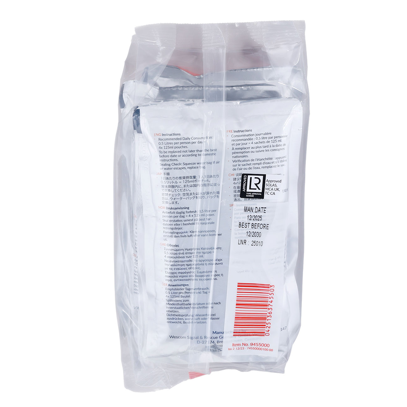 PainsWessex Notfall-Trinkwasser 4 x 125 ml Beutel (500 ml) Bild 3