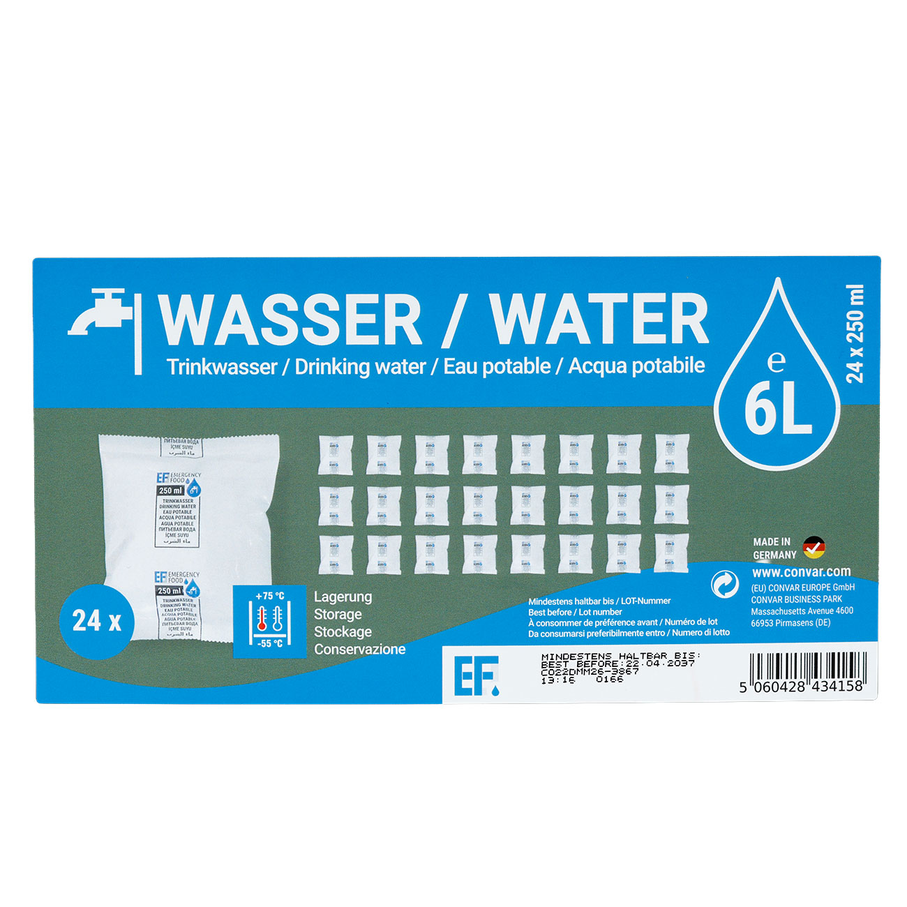 Convar Feldk�che 72 Stunden Notvorrat mit 6 Litern Trinkwasser haltbar bis Januar 2037 Bild 6