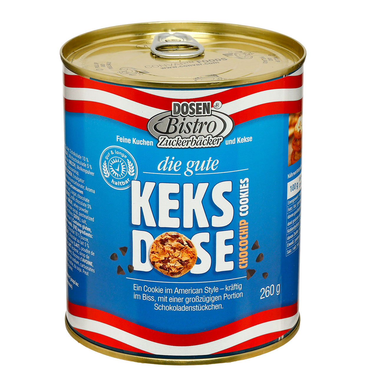 DosenBistro Zuckerb�cker Keksdose American Style Cookies Langzeitlebensmittel 260 g