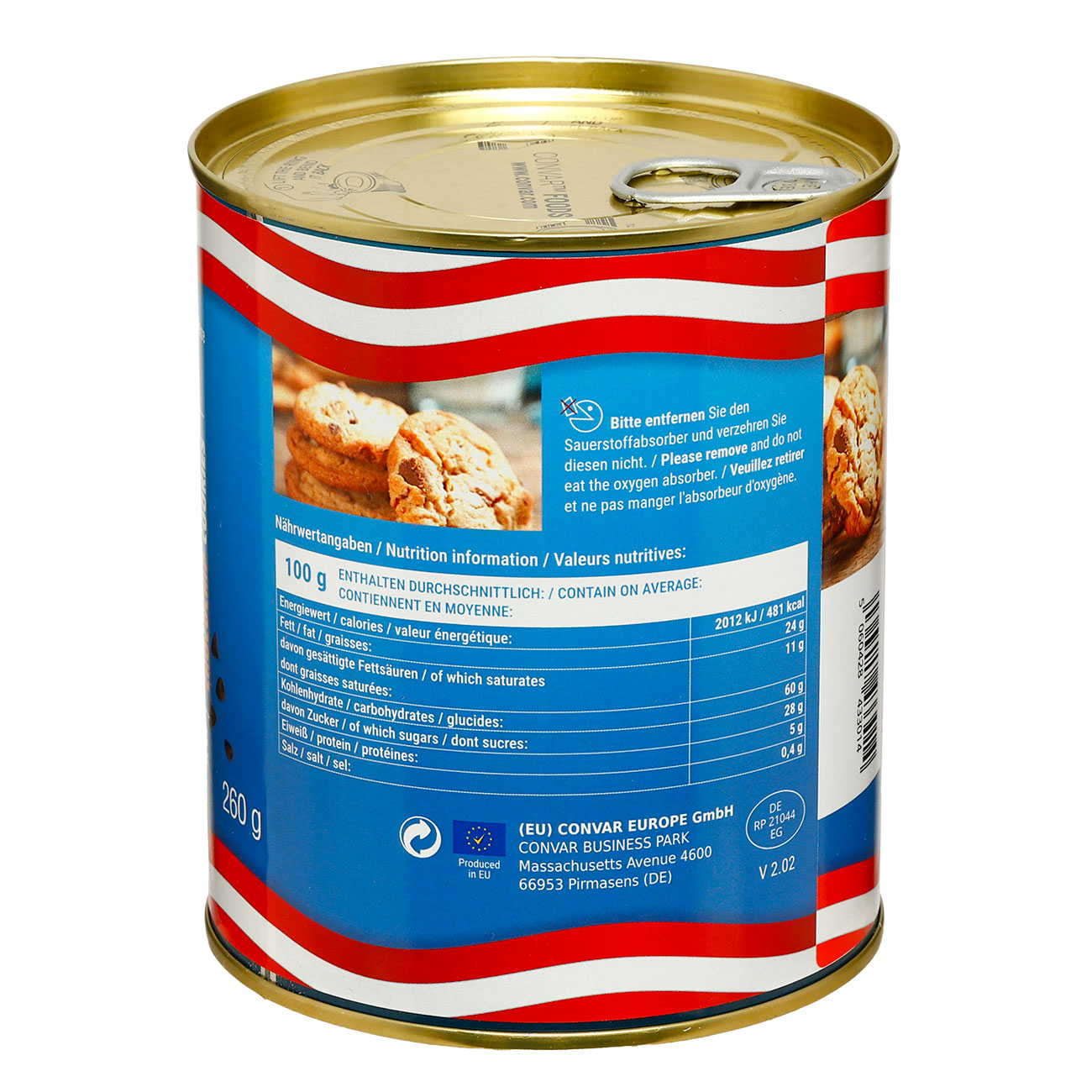DosenBistro Zuckerb�cker Keksdose American Style Cookies Langzeitlebensmittel 260 g Bild 1