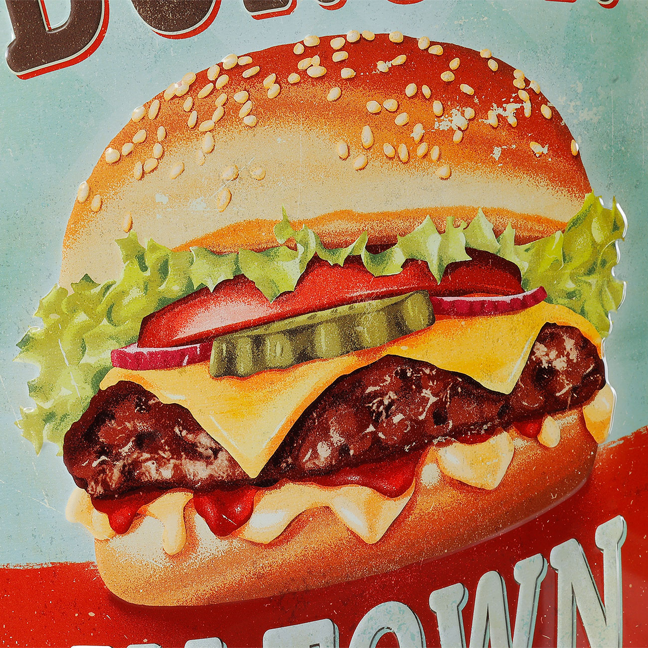 Nostalgic Art Blechschild Best Burger In Town 30 x 40 cm Bild 3