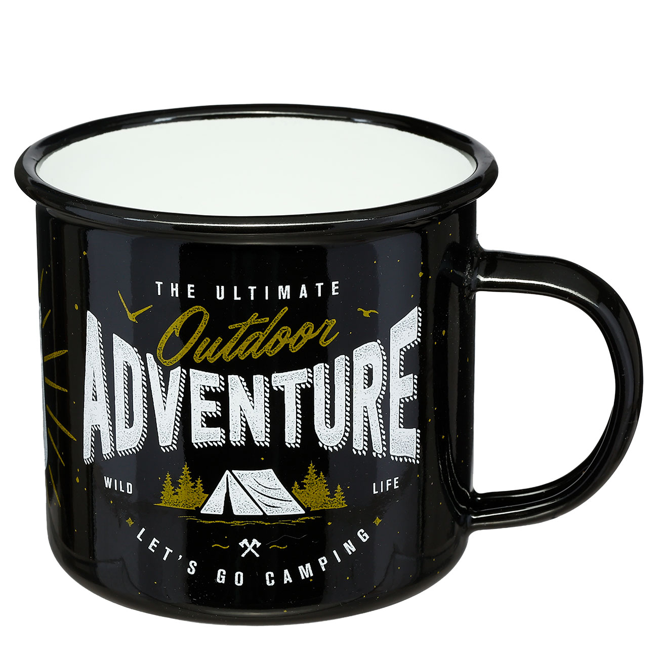 Nostalgic Art Emaille Becher Outdoor Adventure 360 ml schwarz-wei�