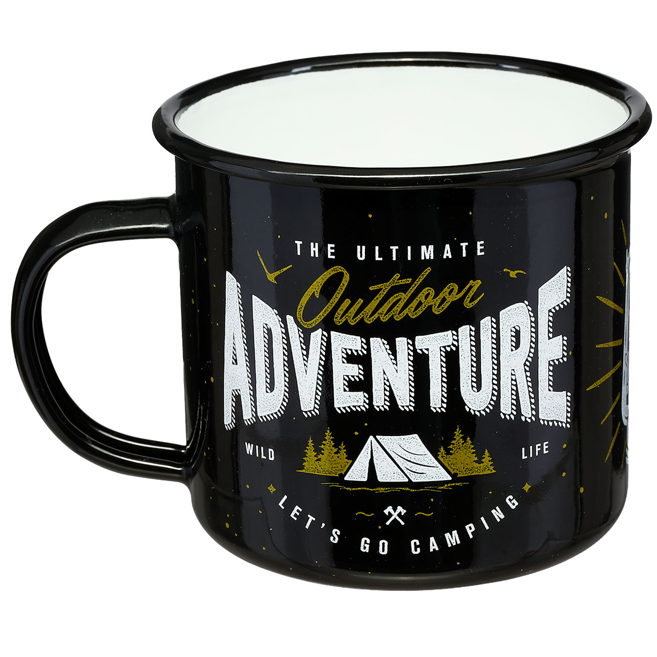 Nostalgic Art Emaille Becher Outdoor Adventure 360 ml schwarz-wei� Bild 1