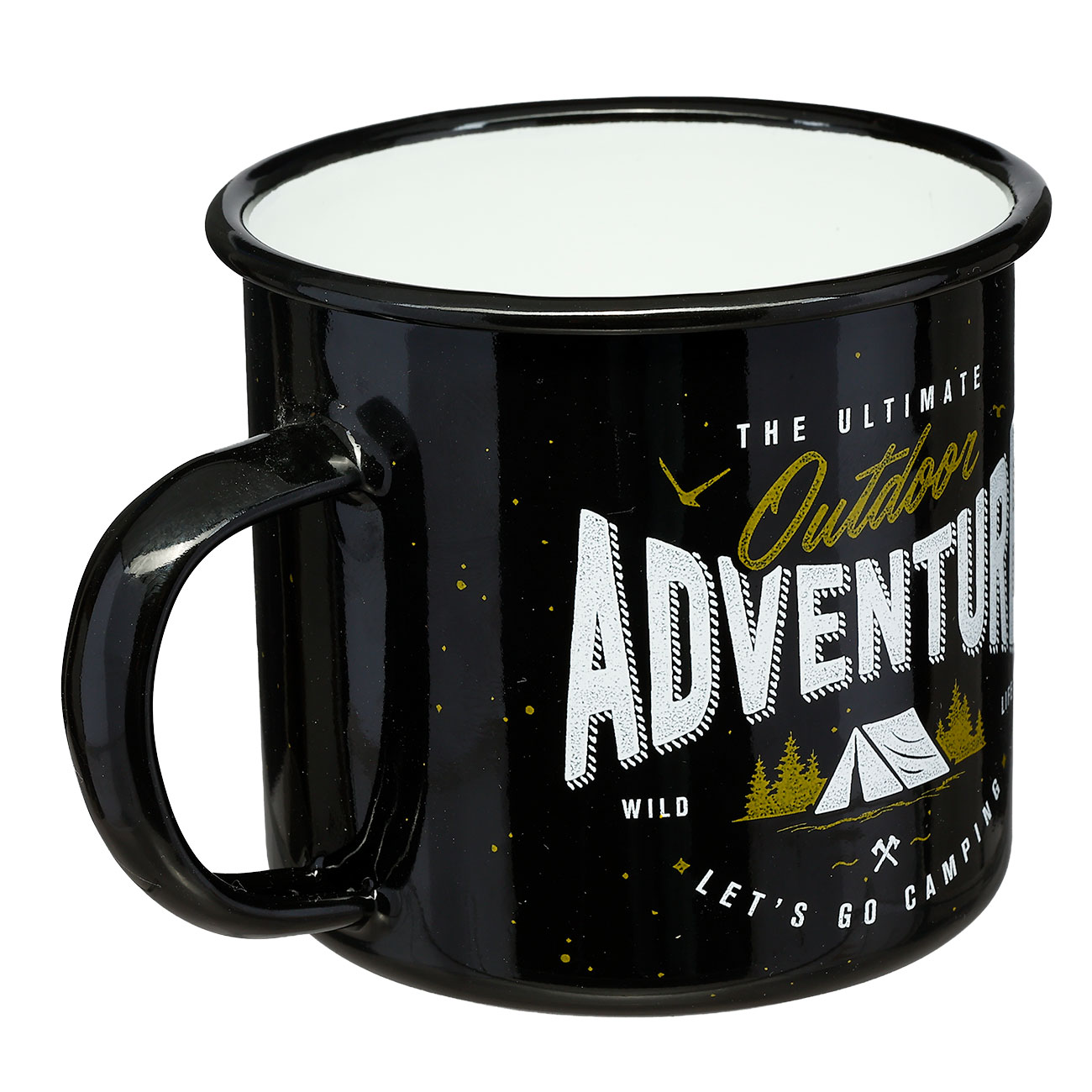Nostalgic Art Emaille Becher Outdoor Adventure 360 ml schwarz-wei� Bild 2