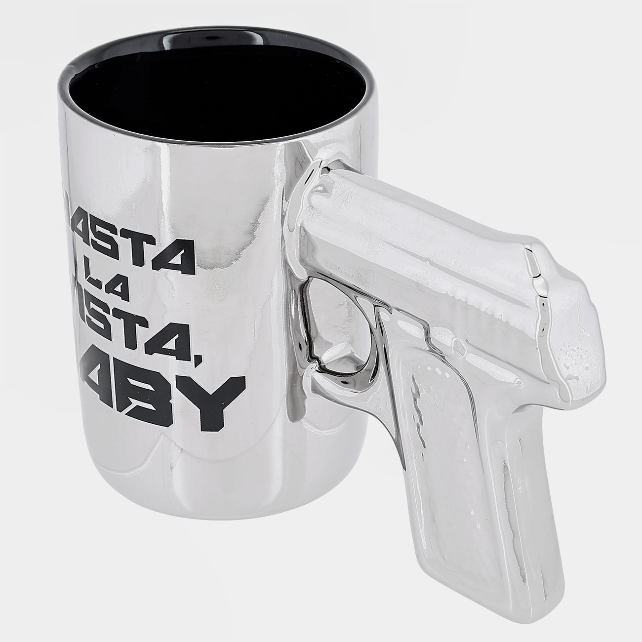 Out Of The Blue Becher silberfarben Hasta la vista baby mit Pistolengriff 350 ml Bild 3