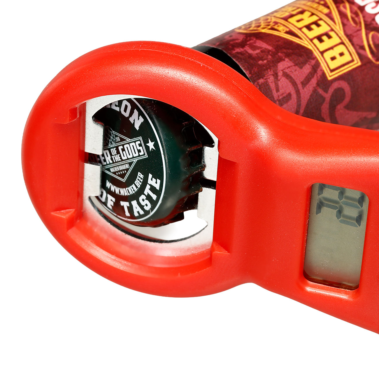 Flaschen�ffner mit digitalem Z�hlwerk Bierz�hler inkl. Batterie ca. 14 cm rot Bild 3