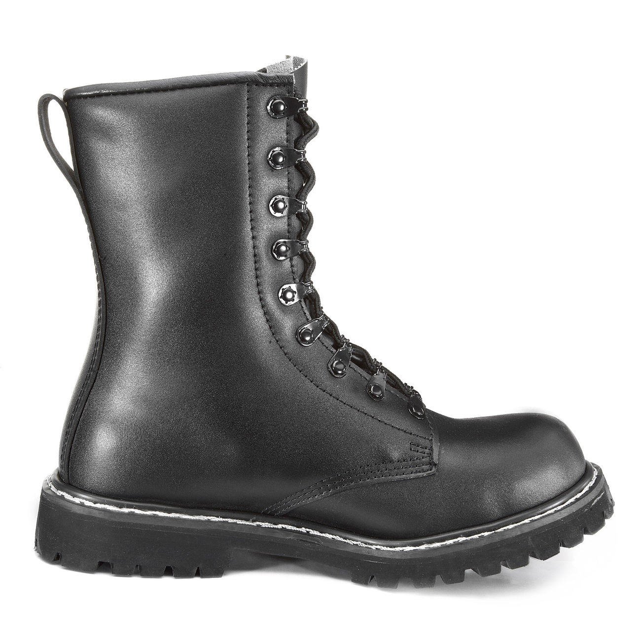 Mil-Tec Springerstiefel Leder schwarz mit Stahlkappe Bild 4