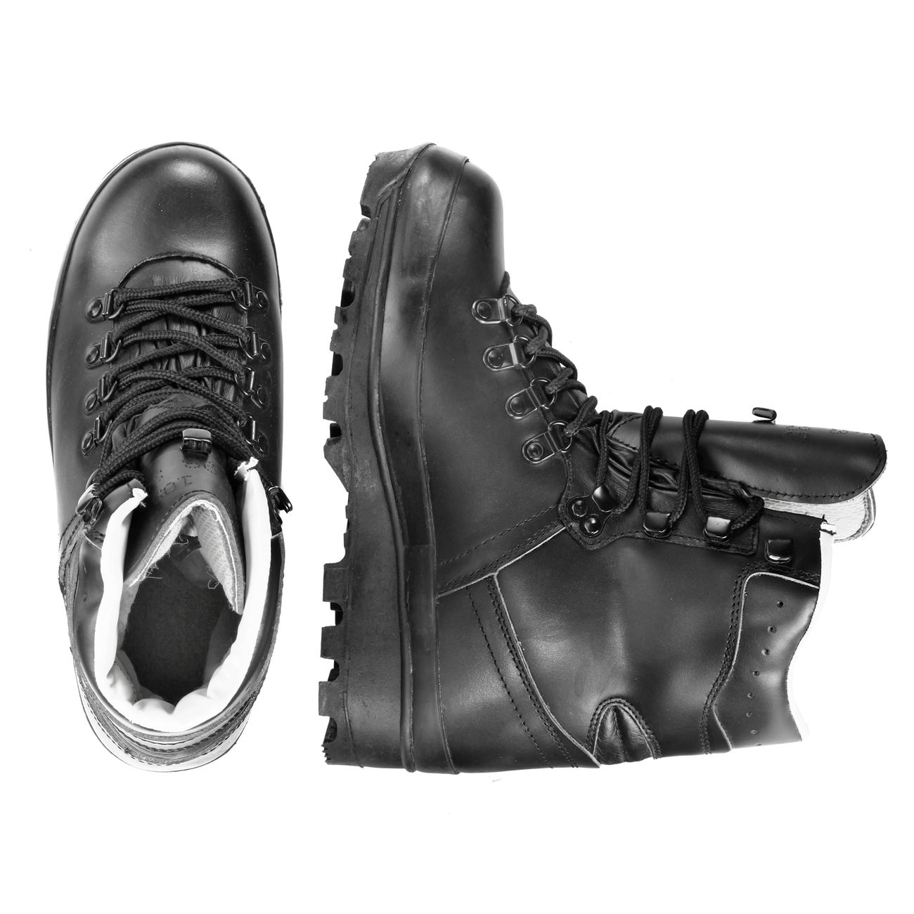 MFH BW Bergschuh Leder schwarz wasserdicht u. atmungsaktiv Bild 1