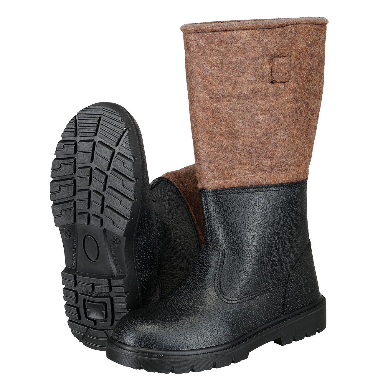 Brandit Knobelbecher Filz Winterstiefel gefttert schwarz-braun Bild 3