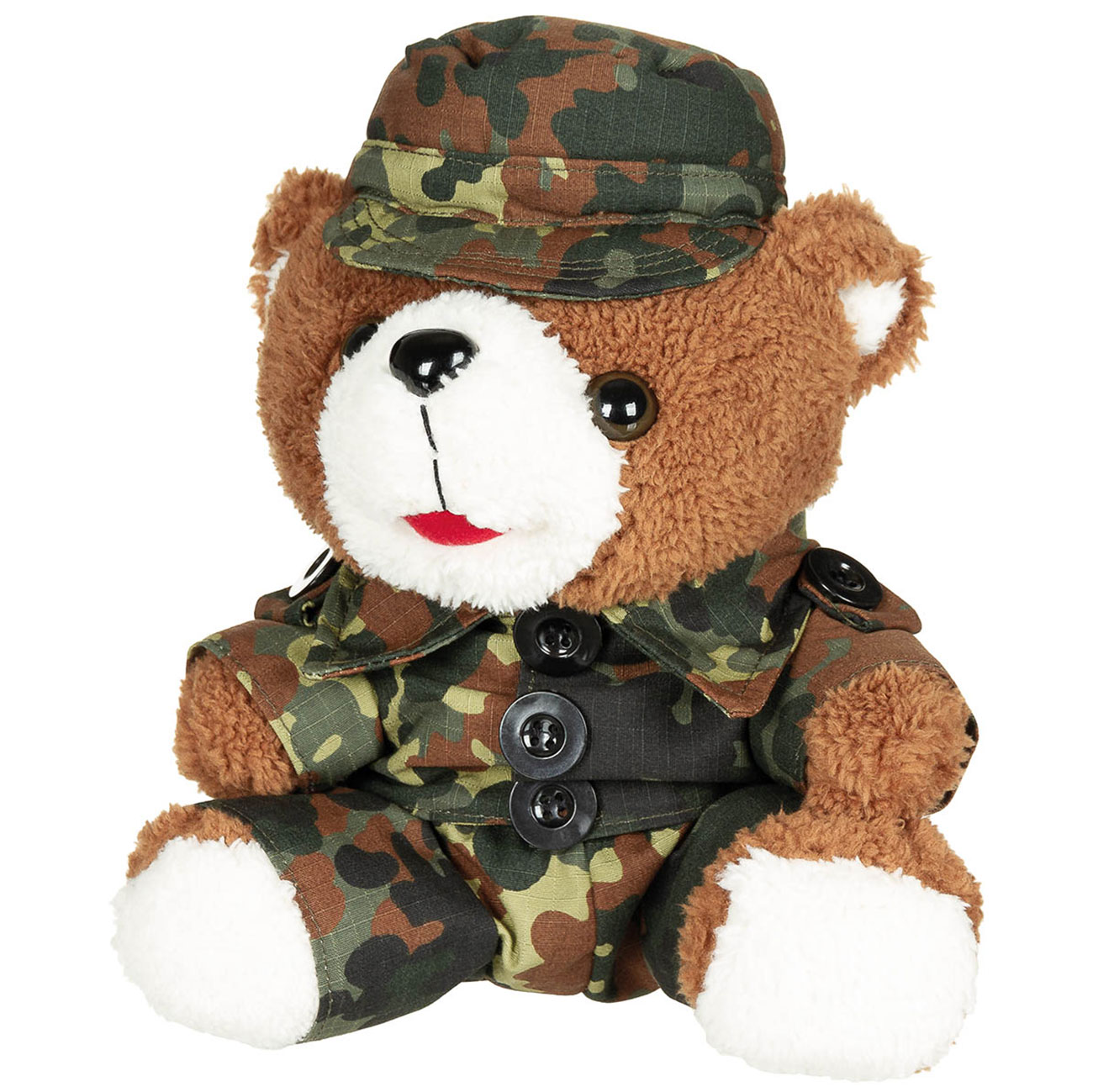 Teddyb�r, mit Anzug und M�tze, flecktarn, 28cm